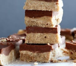 Protein Fudge Bars With A Chocolate Topping