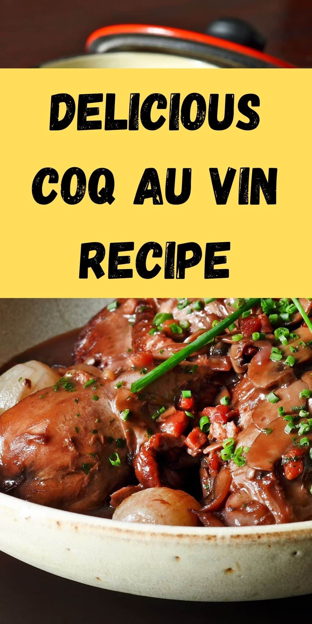 Delicious Coq Au Vin in a white bowl