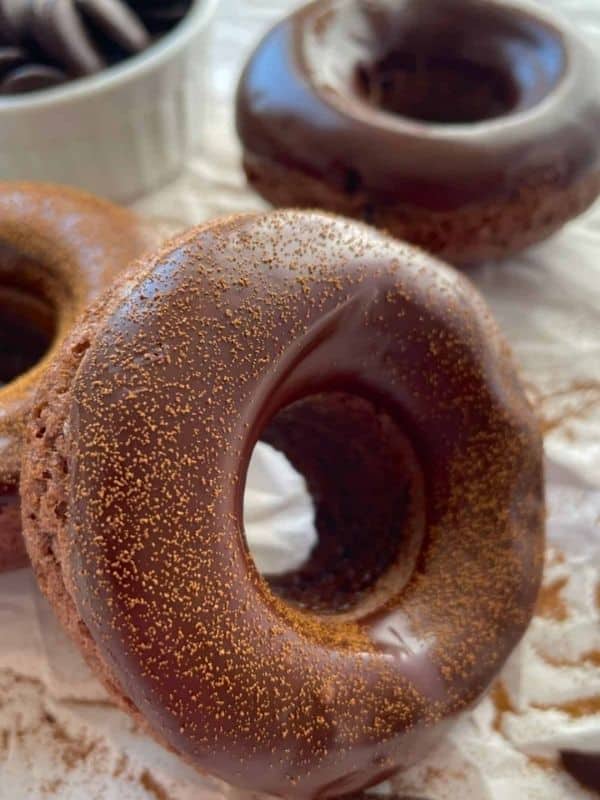 Air Fryer Chocolate Donuts Sugar and Gluten Free