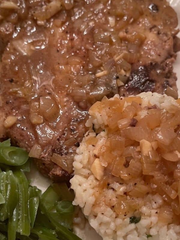 Gluten-free Pork Chops With Pan Sauce And Parsley Rice