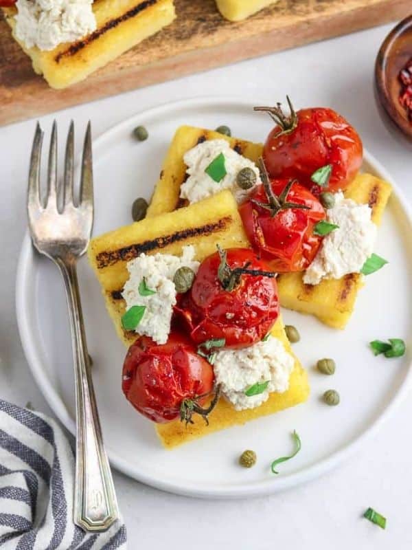 Grilled Polenta with Balsamic Roasted Tomatoes