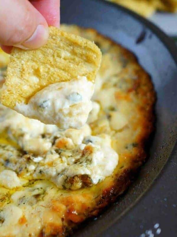 Warm Low Carb Spinach Dip with Cheese