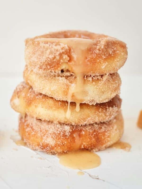 Air Fryer Caramel Apple Donuts