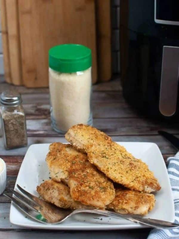 Air Fryer Parmesan Crusted Chicken with Mayo