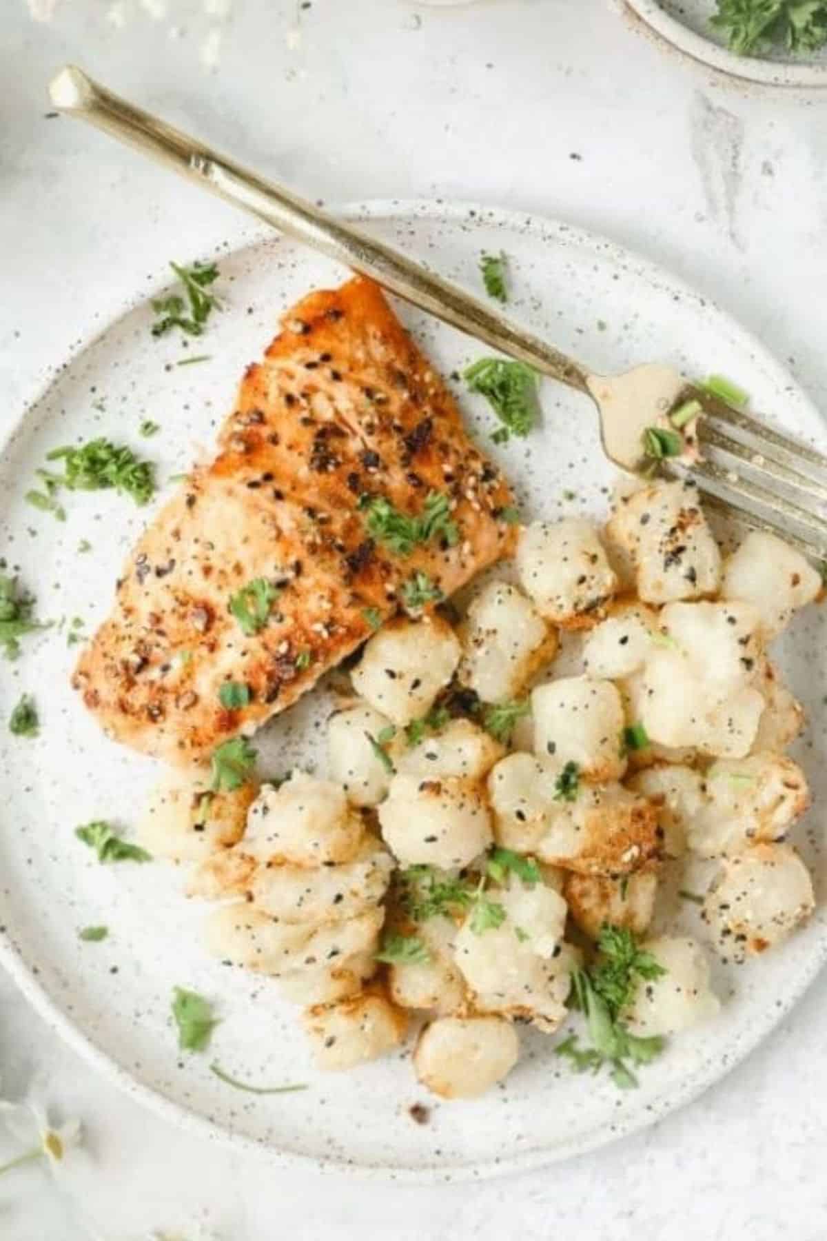 Fried Gnocchi And Salmon