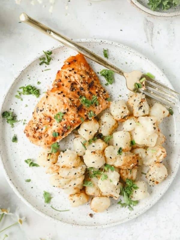 Fried Gnocchi and Salmon