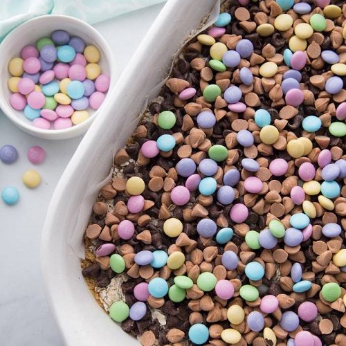 Easter desserts for kids M and M Easter cookie bars