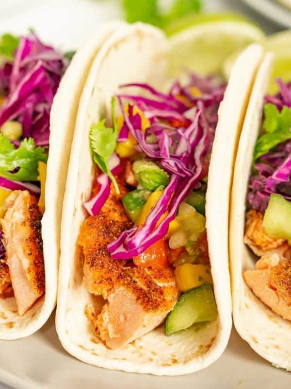 Mexican fish tacos Trout Tacos with Mango Salsa