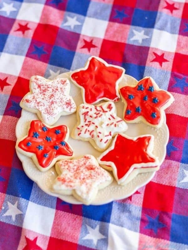 4th of July Sour Cream Sugar Cookies with Cream Cheese Frosting