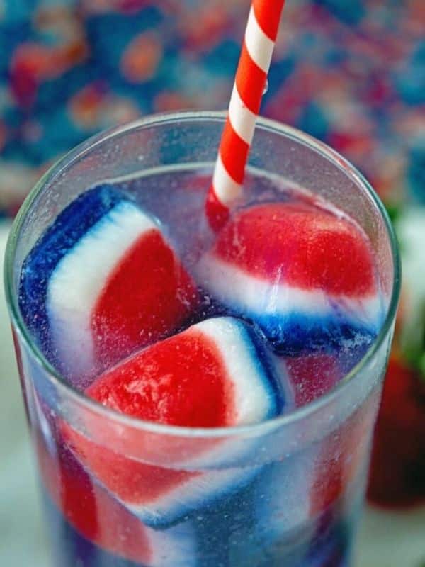 Ice Cubes Red, White, and Blue