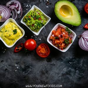 Mexican appetizers on a black background