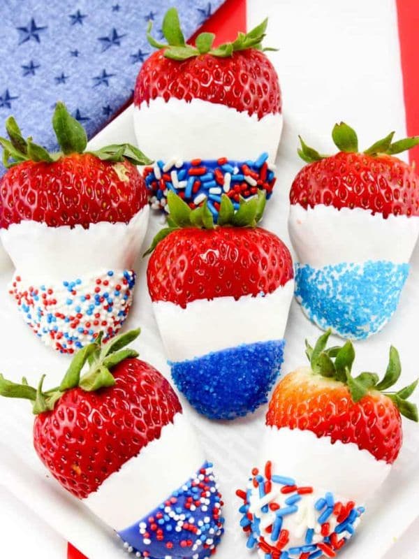 Patriotic Chocolate Covered Strawberries