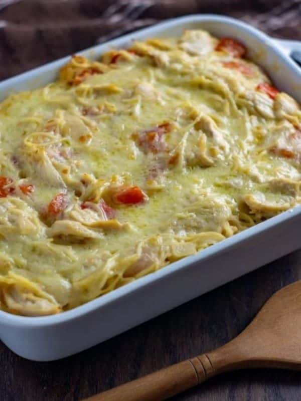 Spaghetti Casserole with Chicken and Cheese
