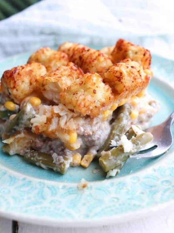 green bean tater tot casserole with ground beef