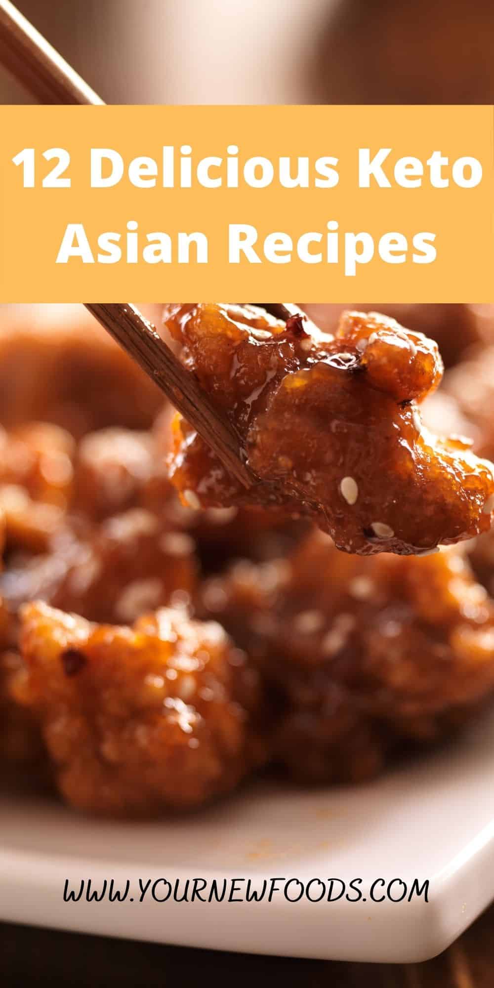 Delicious Keto Asian Recipes Showing orange chicken on a white plate