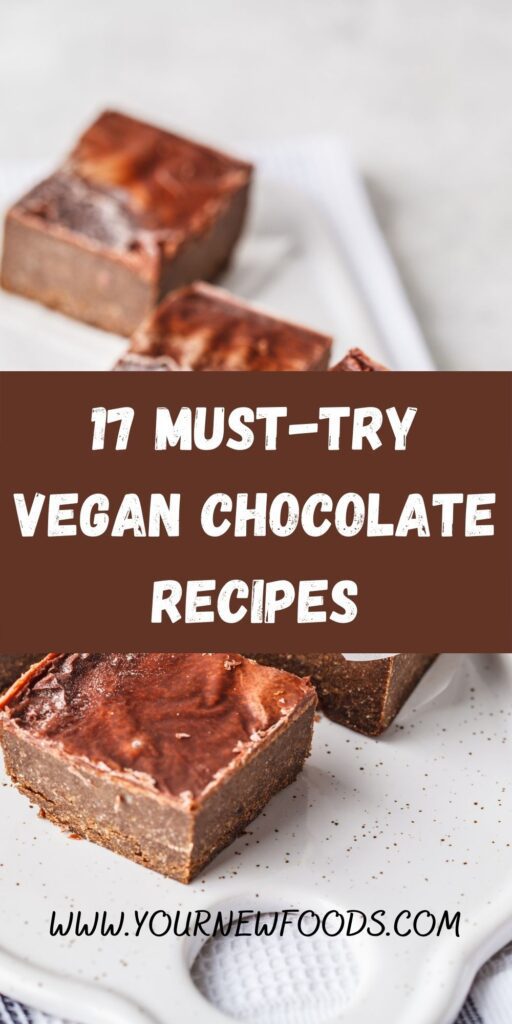 Must-try Vegan Chocolate Recipes showing vegan fudge squares on a white plate
