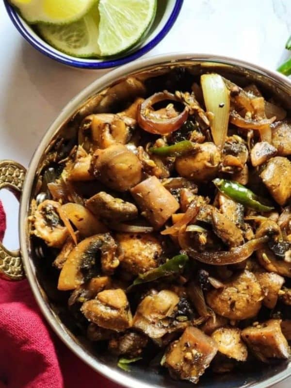 Black pepper mushroom fry-South Indian style