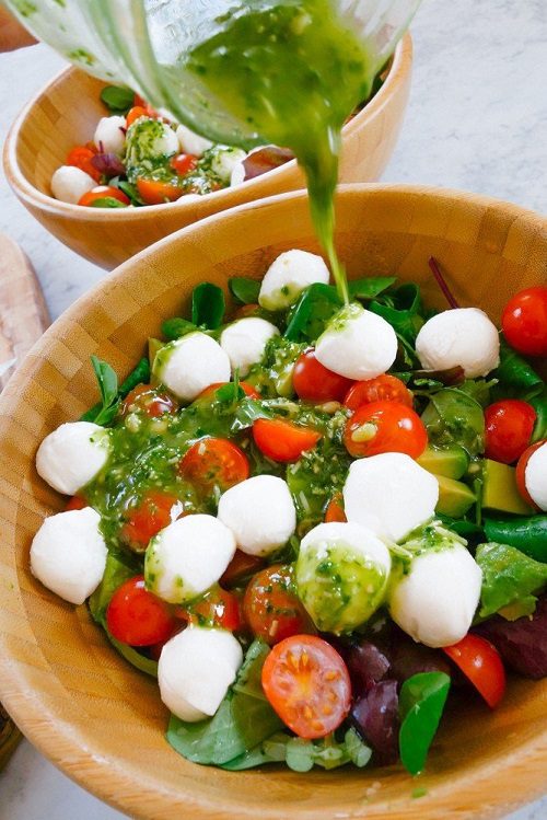 Caprese Salad with Pesto Dressing