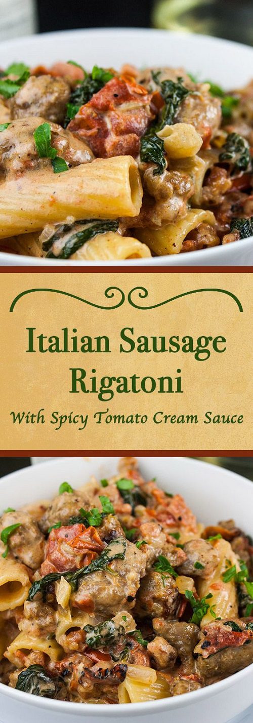 Recipes For Italian Sausages Rigatoni with Spicy Tomato Cream Sauce