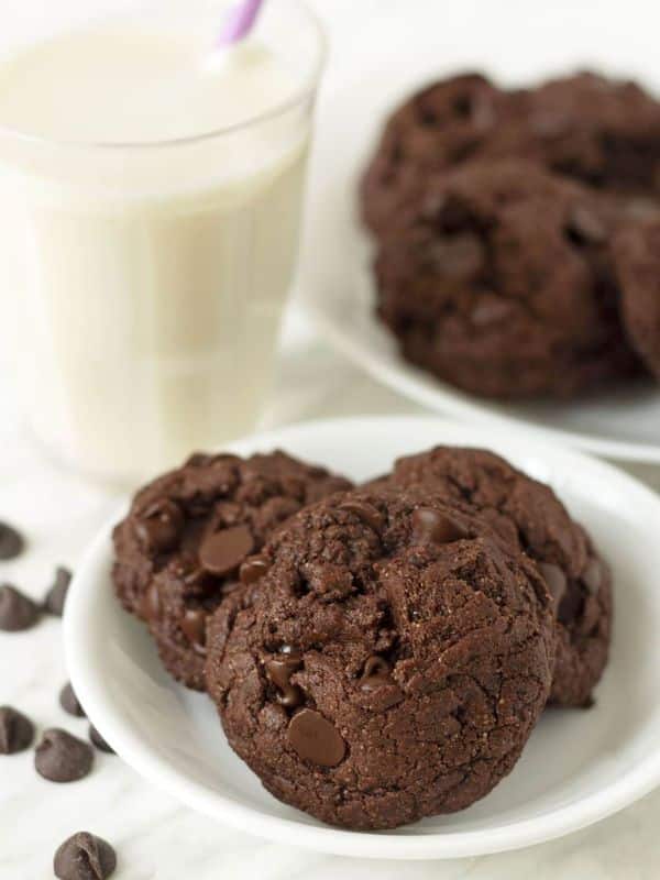 Vegan Double Chocolate Chip Cookies (Gluten-Free, Eggless)
