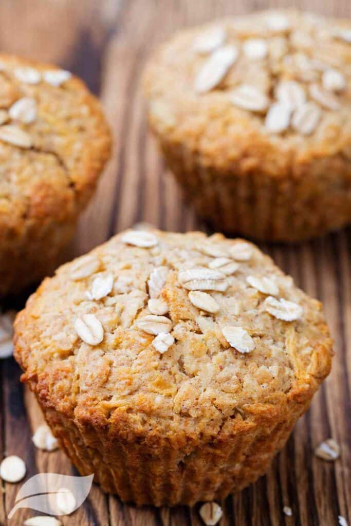 Vegan and gluten free Muffins with oats on top