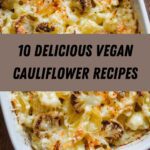 cauliflower and cheese in a white casserole dish