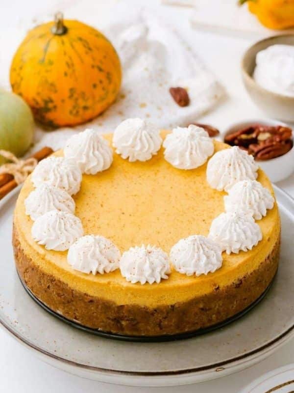 Keto Pumpkin Cheesecake (best ever! so creamy)