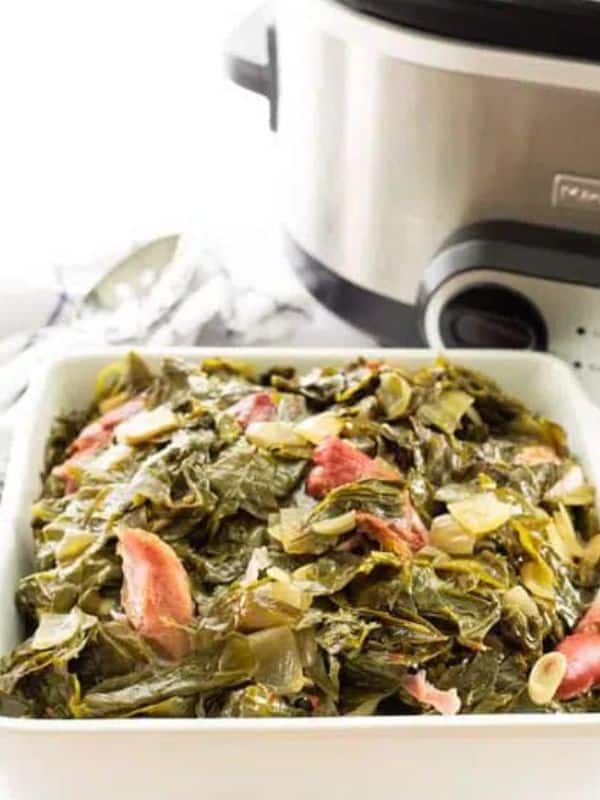 Thanksgiving Side Dish Country Style Collard Greens in the Slow Cooker