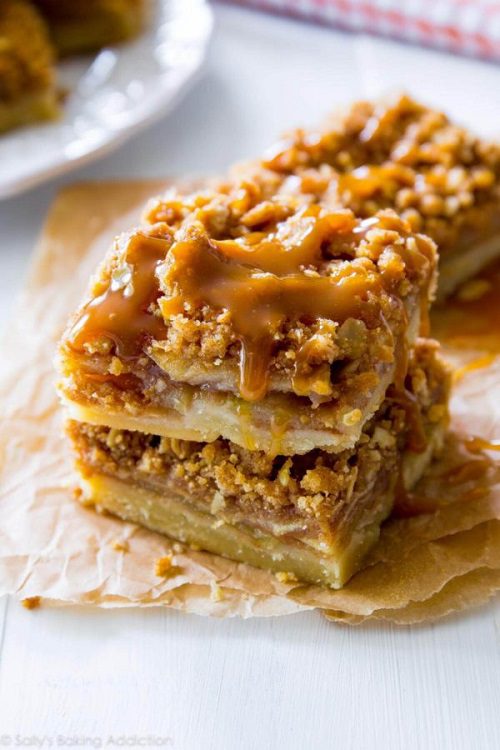 Dessert Recipes For Thanksgiving Salted Caramel Apple Pie Bars