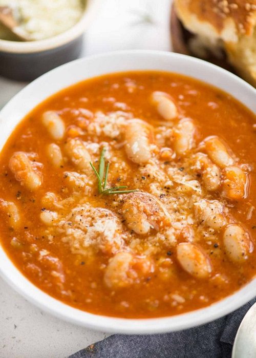 Vegetarian Recipes For Fall Tomato White Beans Soup
