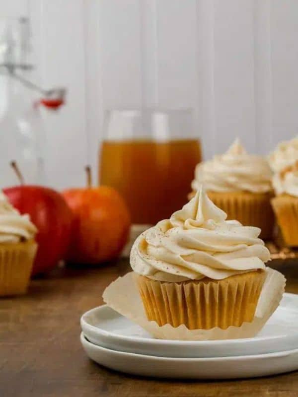 Thanksgiving Apple Cider Cupcakes (gluten free + dairy free)