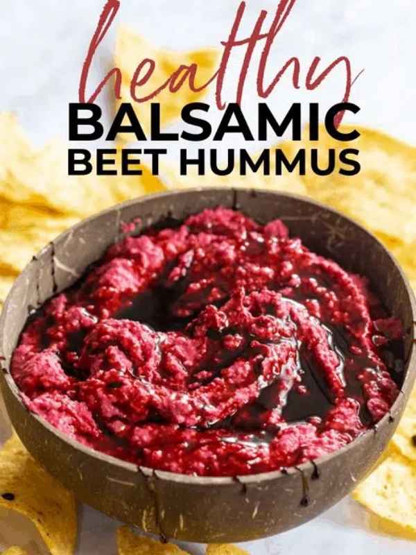 Balsamic Beet Hummus Cheese Log christmas appetizer recipe