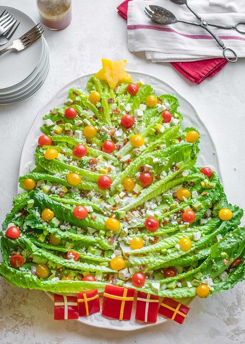 Chicken Cobb “Christmas Tree” Holiday Salad