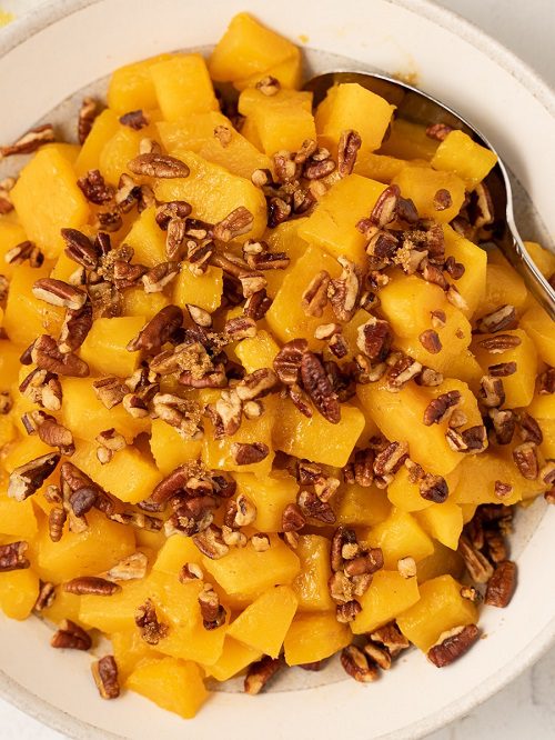 Thanksgiving Side Dish Low Carb Maple Pecan Butternut Squash
