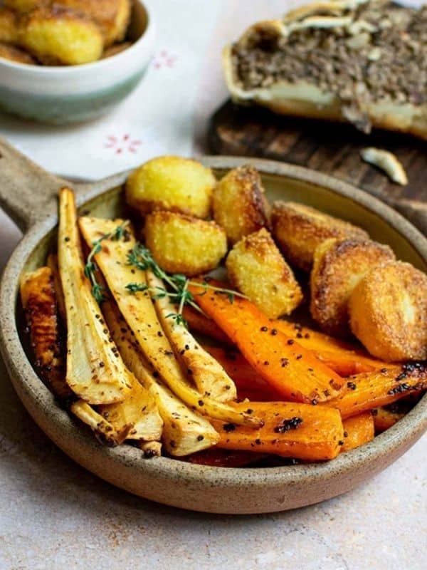 Sticky Maple Roasted Carrots and Parsnips