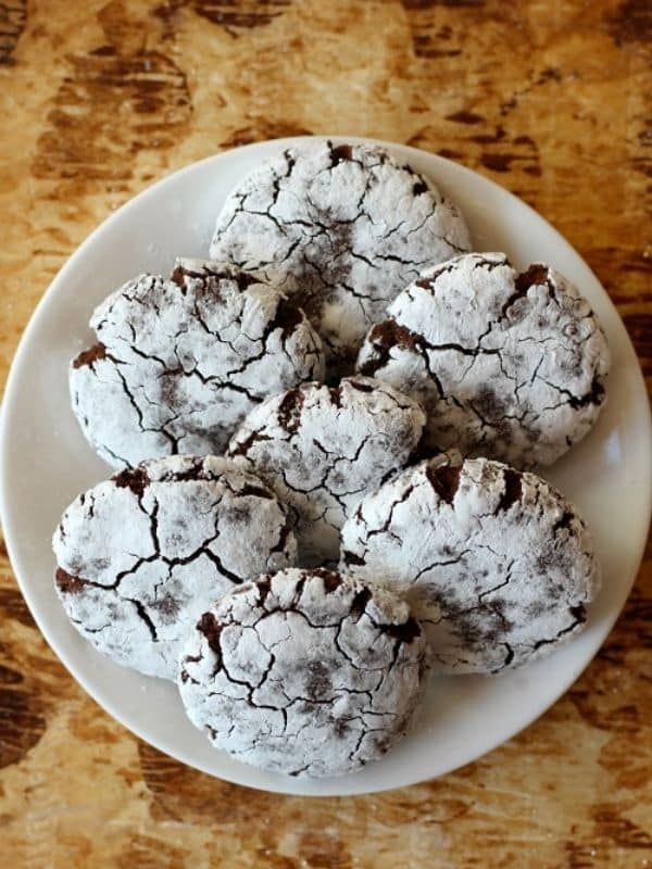 Chocolate Peppermint Crinkle Cookies (Gluten-Free, Vegan, Allergy-Free)