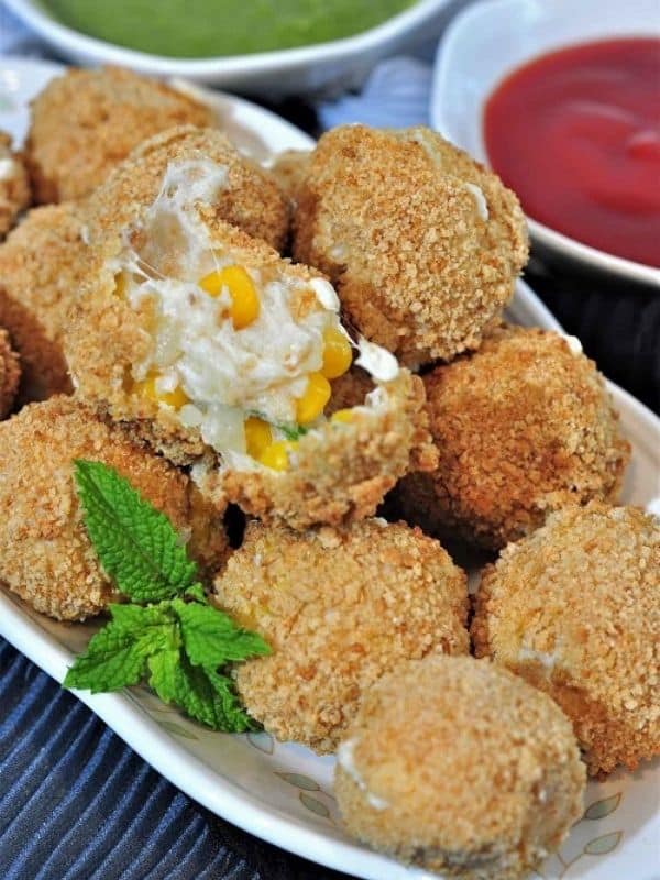 Indian appetizer recipes Corn Cheese Balls In Air Fryer
