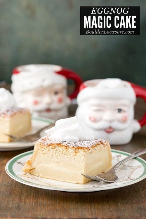 Dessert Recipes For Christmas​ Eggnog Magic Cake - a Magical Christmas Dessert recipe