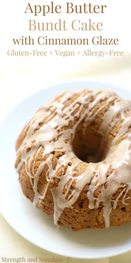 Gluten-Free Apple Butter Bundt Cake with Cinnamon Glaze (Vegan, Allergy-Free)