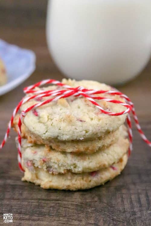 Keto Christmas Cookie Raspberry Almond Shortbread Cookies