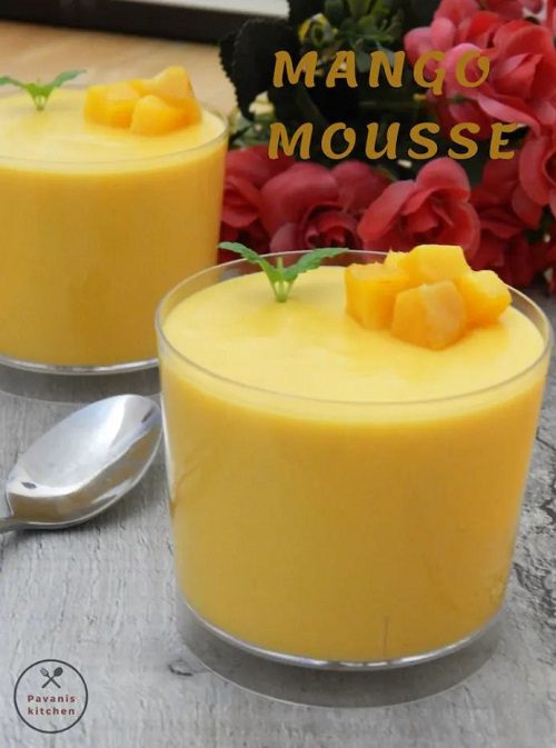 Dessert Recipes For Christmas​ Mango Mousse Recipe - Eggless Mango Mousse
