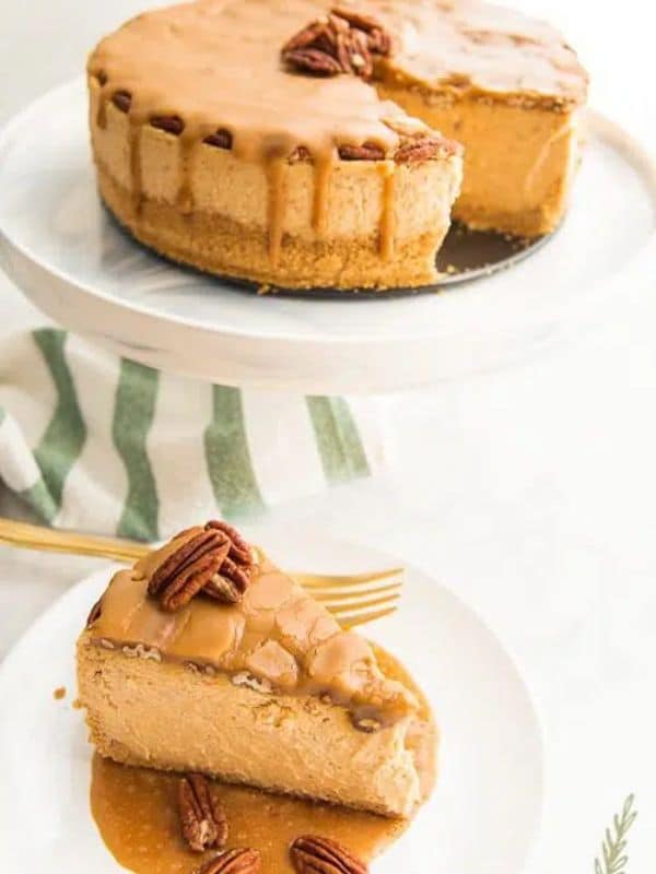 Sweet Potato Cheesecake with Pecan Praline Topping