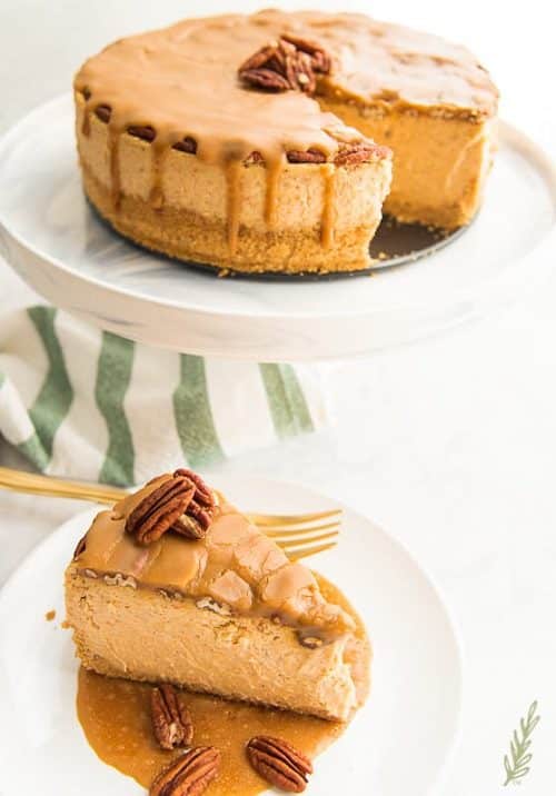 Sweet Potato Cheesecake with Pecan Praline Topping