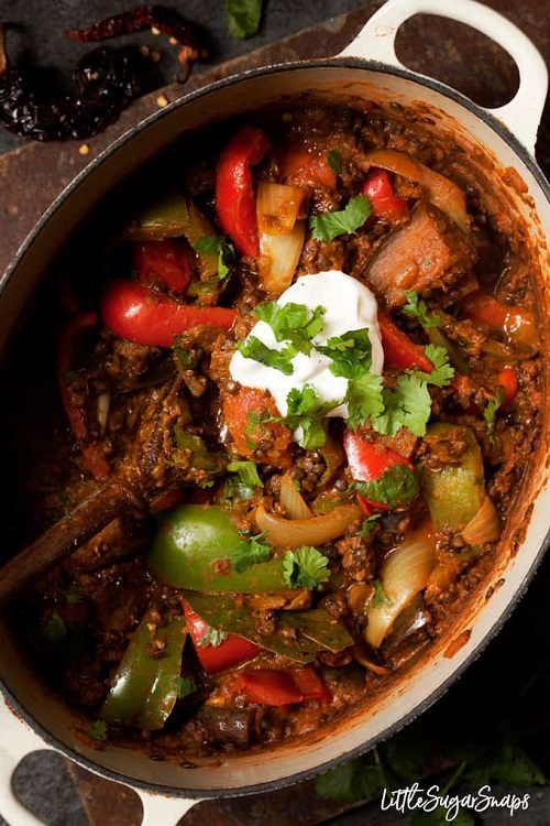 Vegetarian Curry Recipes Rogan Josh with Black Lentils & Aubergine