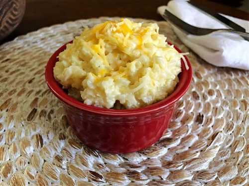 Keto Veggie Sides Cheesy Cauliflower Rice - Keto-Low Carb