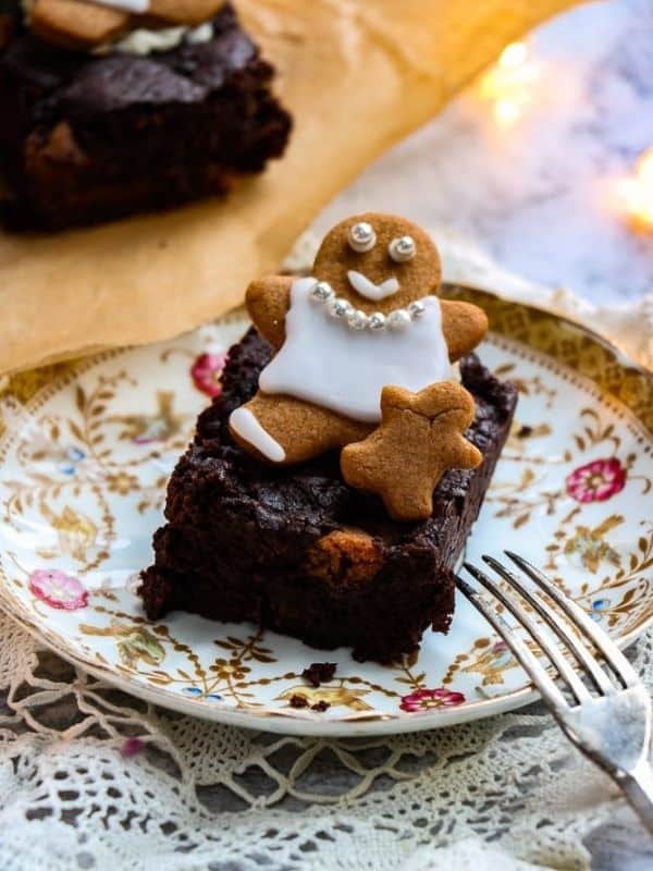 Vegan Gingerbread Christmas Brownies