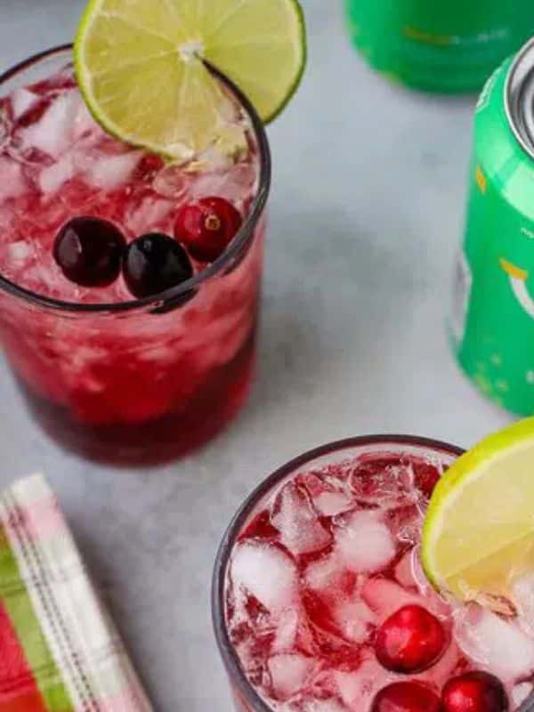 Non-Alcoholic Cocktail Cranberry Lime Mocktails