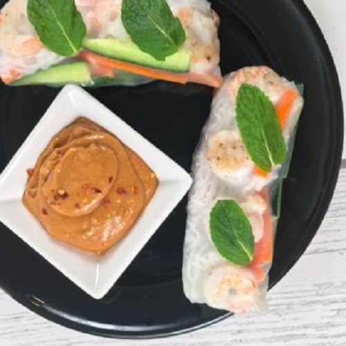 Chinese Seafood Recipes Fresh Spring Rolls with Shrimp and Peanut Sauce