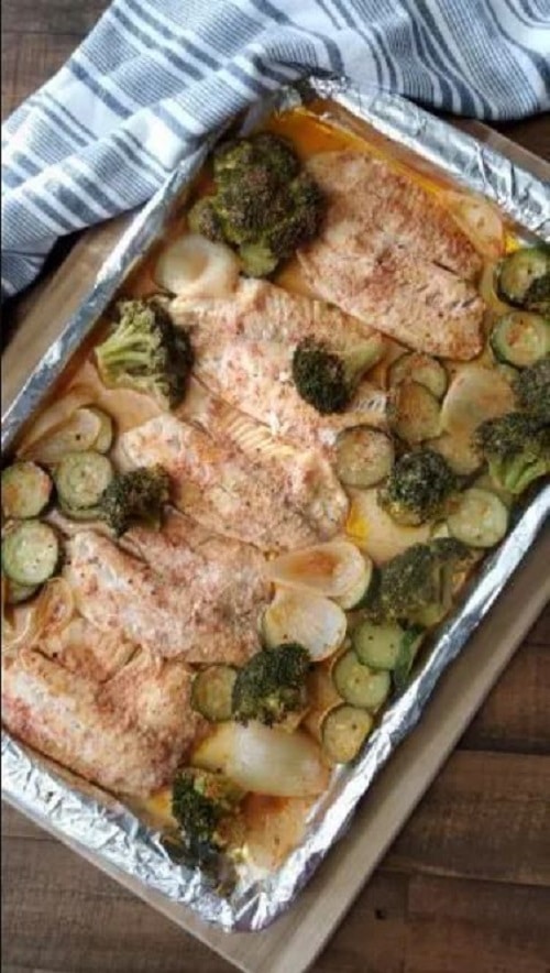 Healthy Sheet Pan Tilapia with Vegetables