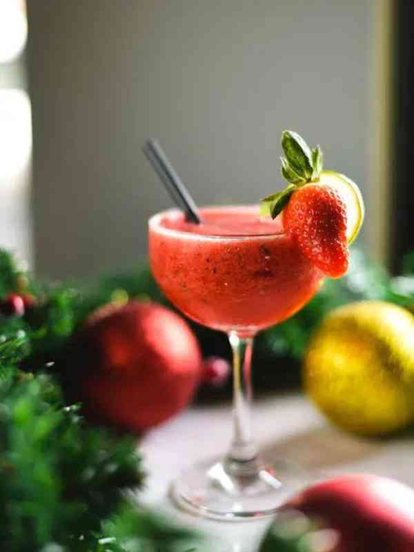 2 Ingredient Non Alcoholic Strawberry Daiquiri Mocktail Recipe
